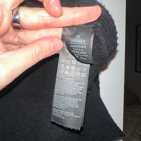 All Saints Black Mock Neck Sweater with Side Slits - Picture 6 of 7